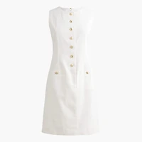 Linen-blend button-front mini dress