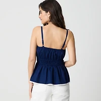 Strappy shirred top