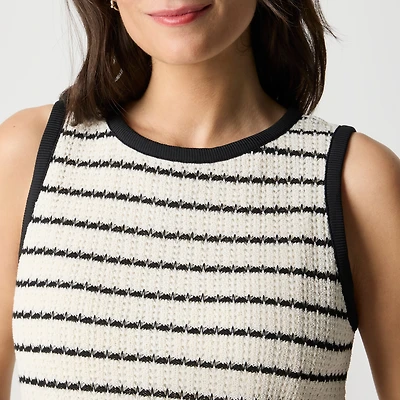 Striped crochet mini dress