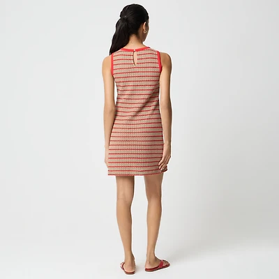 Striped crochet mini dress