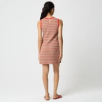 Striped crochet mini dress