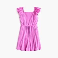 Girls' ribbed eyelet-sleeve dress