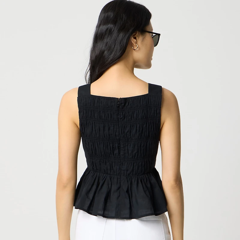 Smocked peplum top