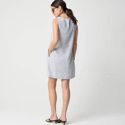 Striped linen-blend sleeveless mini dress
