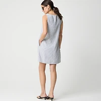 Striped linen-blend sleeveless mini dress
