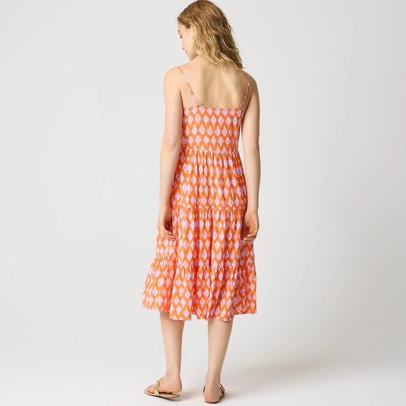 Strappy tiered midi dress