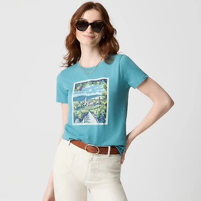 Vineyard scene graphic tee
