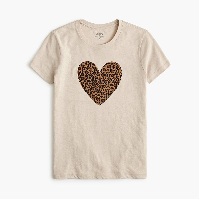 Leopard heart graphic tee