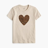 Leopard heart graphic tee