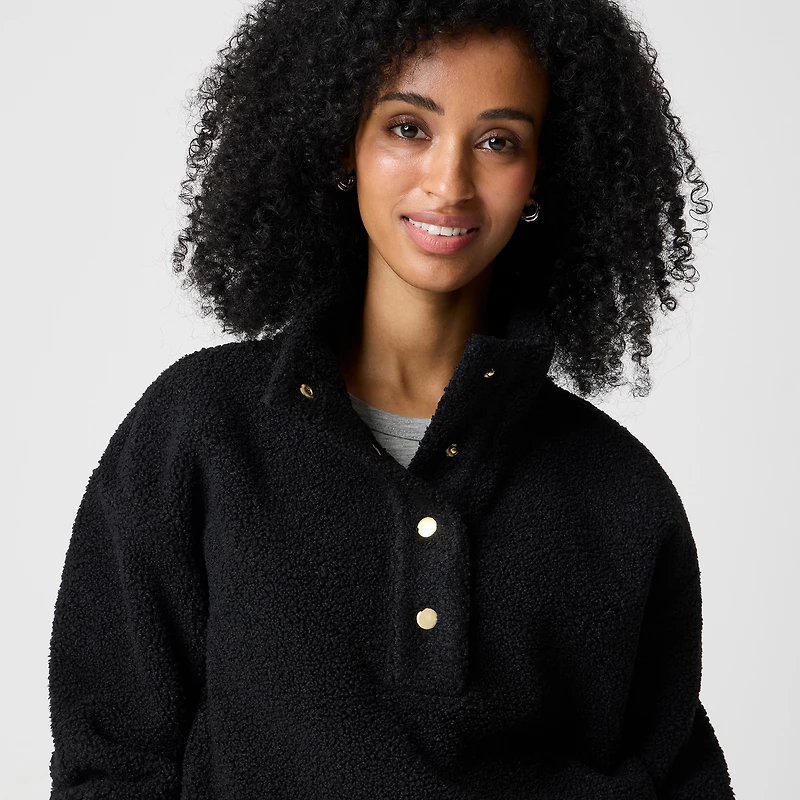 Sherpa snap pullover