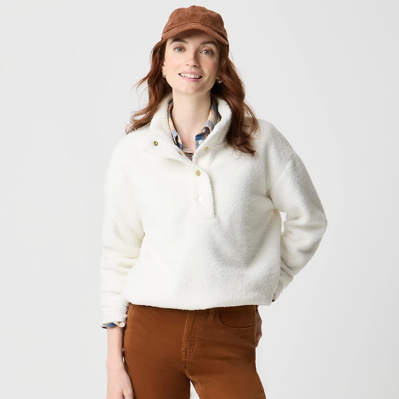 Sherpa snap pullover