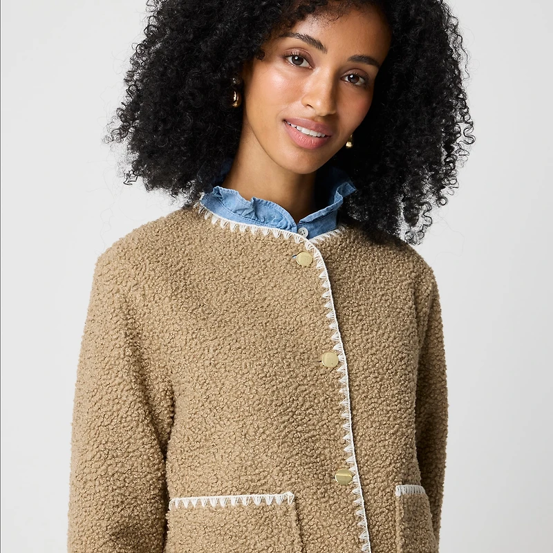 Sherpa blanket-stitch jacket