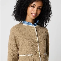 Sherpa blanket-stitch jacket