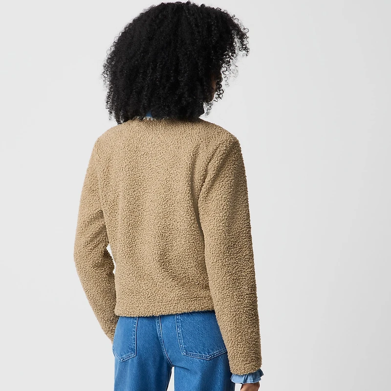 Sherpa blanket-stitch jacket