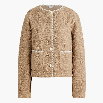 Sherpa blanket-stitch jacket