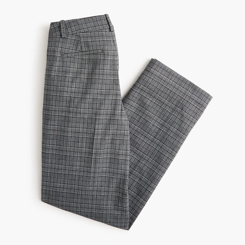 Remy plaid full-length high-rise wide-leg pant