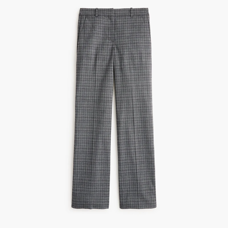 Remy plaid full-length high-rise wide-leg pant