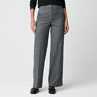Remy plaid full-length high-rise wide-leg pant
