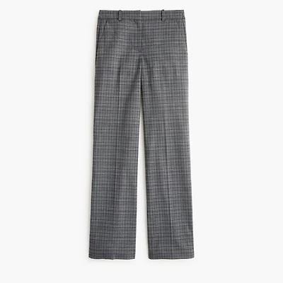 Remy plaid full-length high-rise wide-leg pant