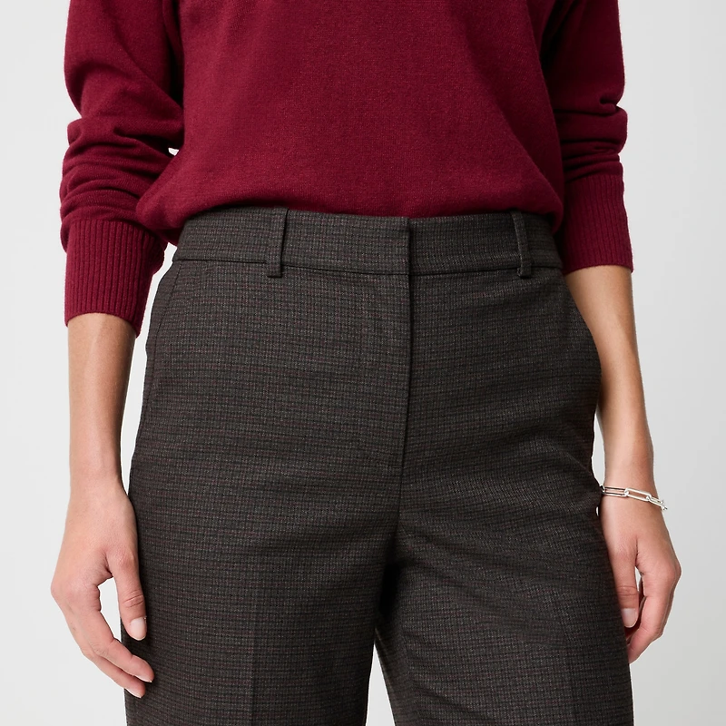 Petite Remy plaid full-length high-rise wide-leg pant