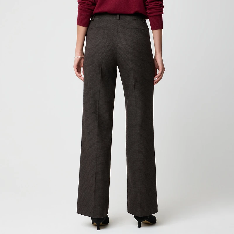 Petite Remy plaid full-length high-rise wide-leg pant
