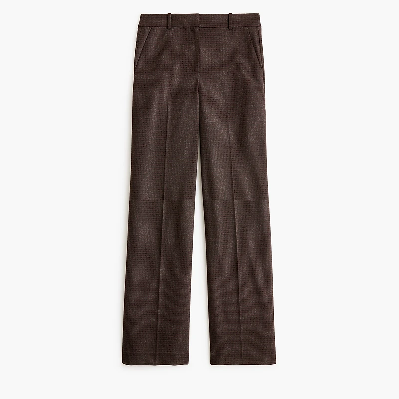 Petite Remy plaid full-length high-rise wide-leg pant
