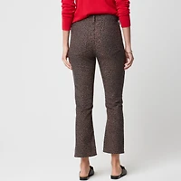 Leopard mid-rise flare crop jean all-day stretch