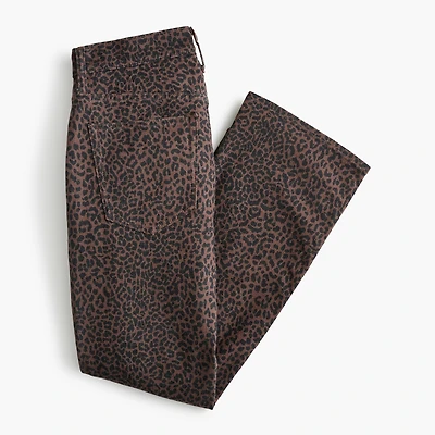 Leopard mid-rise flare crop jean all-day stretch