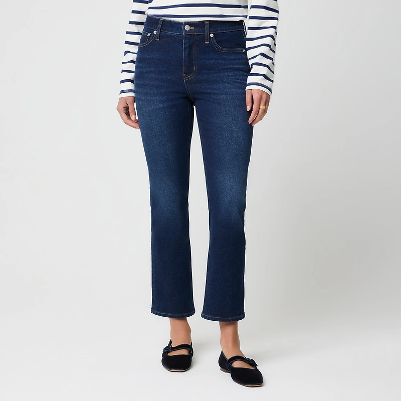 Mid-rise flare crop jean all-day stretch