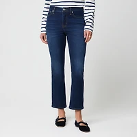 Mid-rise flare crop jean all-day stretch