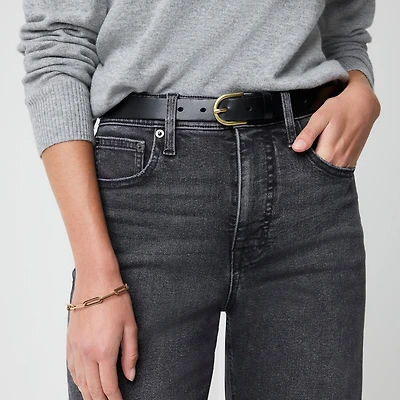 Washed black barrel-leg jean all-day stretch