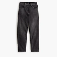 Washed black barrel-leg jean all-day stretch