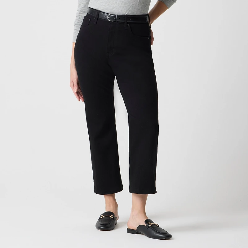 Curvy wide-leg cropped jean