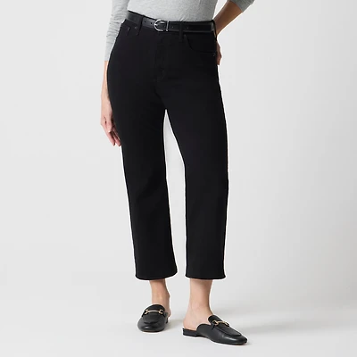 Curvy wide-leg cropped jean