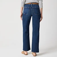 Slim wide-leg patch-pocket jean