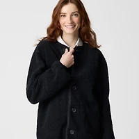 Reversible sherpa and faux-suede jacket