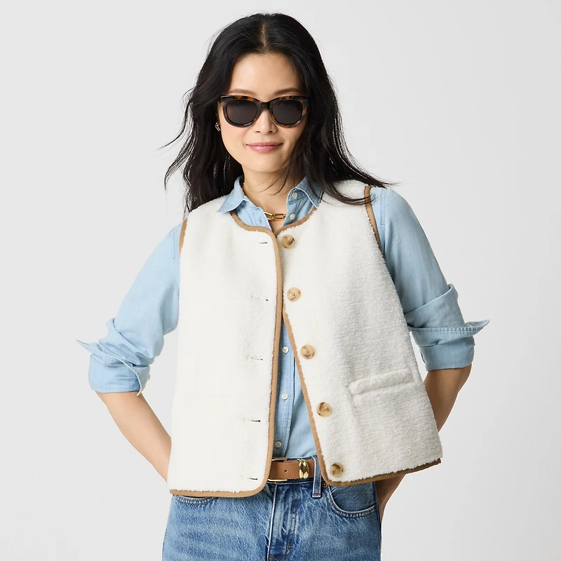 Sherpa welt-pocket vest