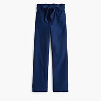 Twill paper-bag full-length pant