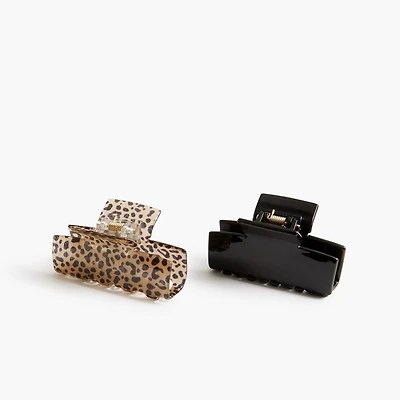 Animal-print claw clips set