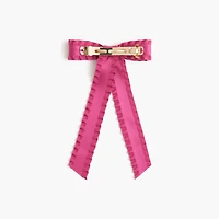 Ruffle ribbon bow barette