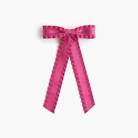 Ruffle ribbon bow barette