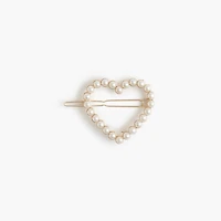 Embellished pearl heart barrette