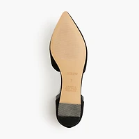 Pointed-toe ankle-strap flats