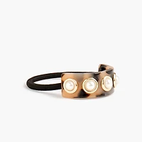Tortoise and pearl cuff hair tie