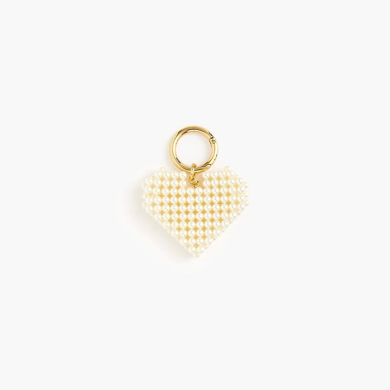 Pearl heart bag charm