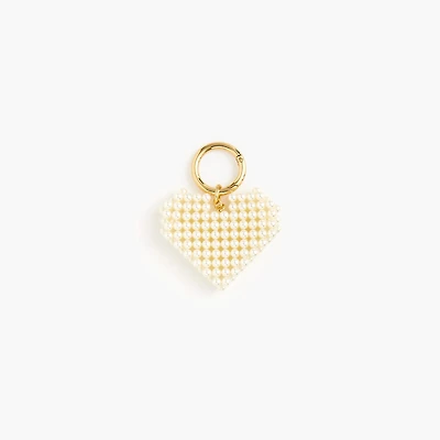 Pearl heart bag charm