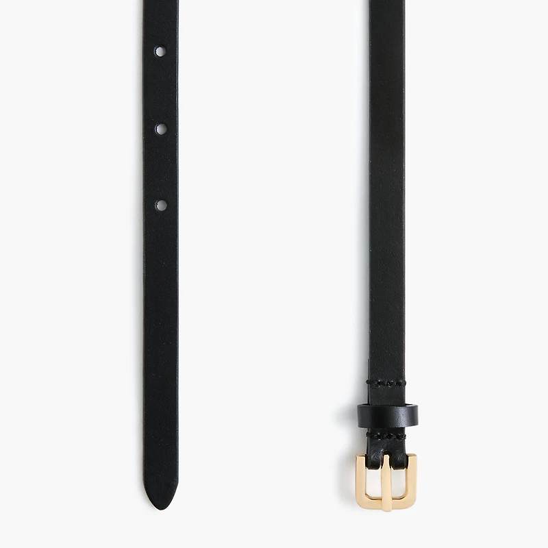 Italian bonded leather skinny belt