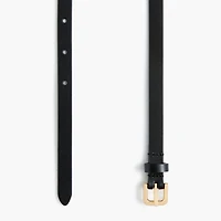 Italian bonded leather skinny belt