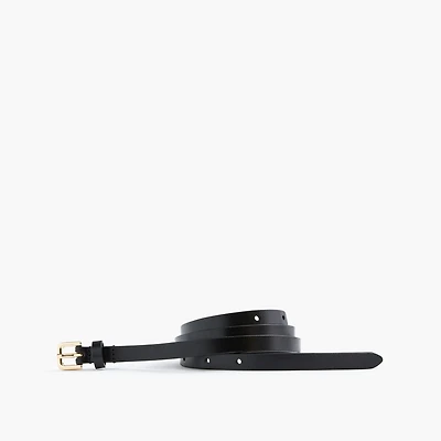 Italian bonded leather skinny belt