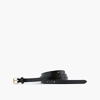 Italian bonded leather skinny belt